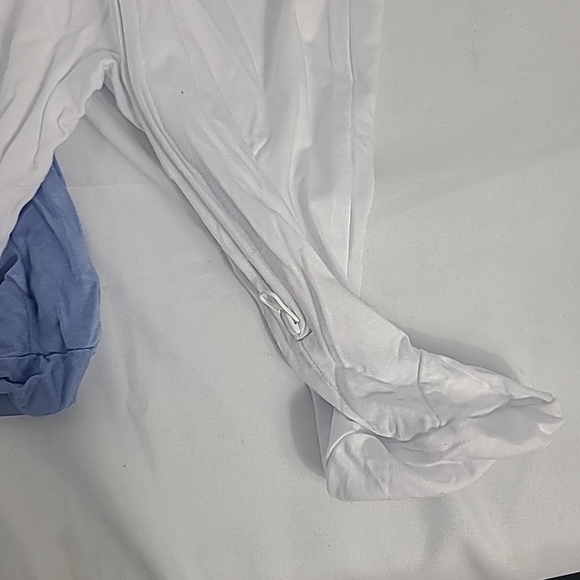 Aablexema Baby Blue & White Footed Pajama 2-Piece Set 0m-3m - Picture 6 of 6